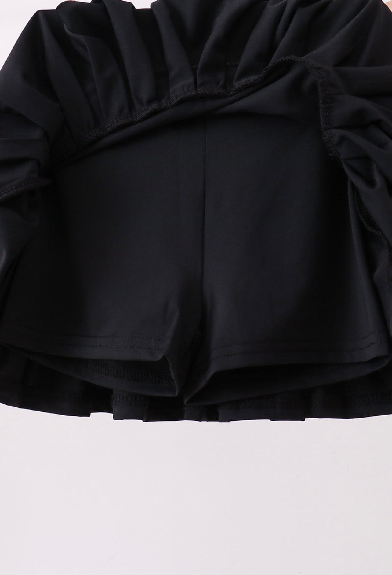 Black Pleated Skort