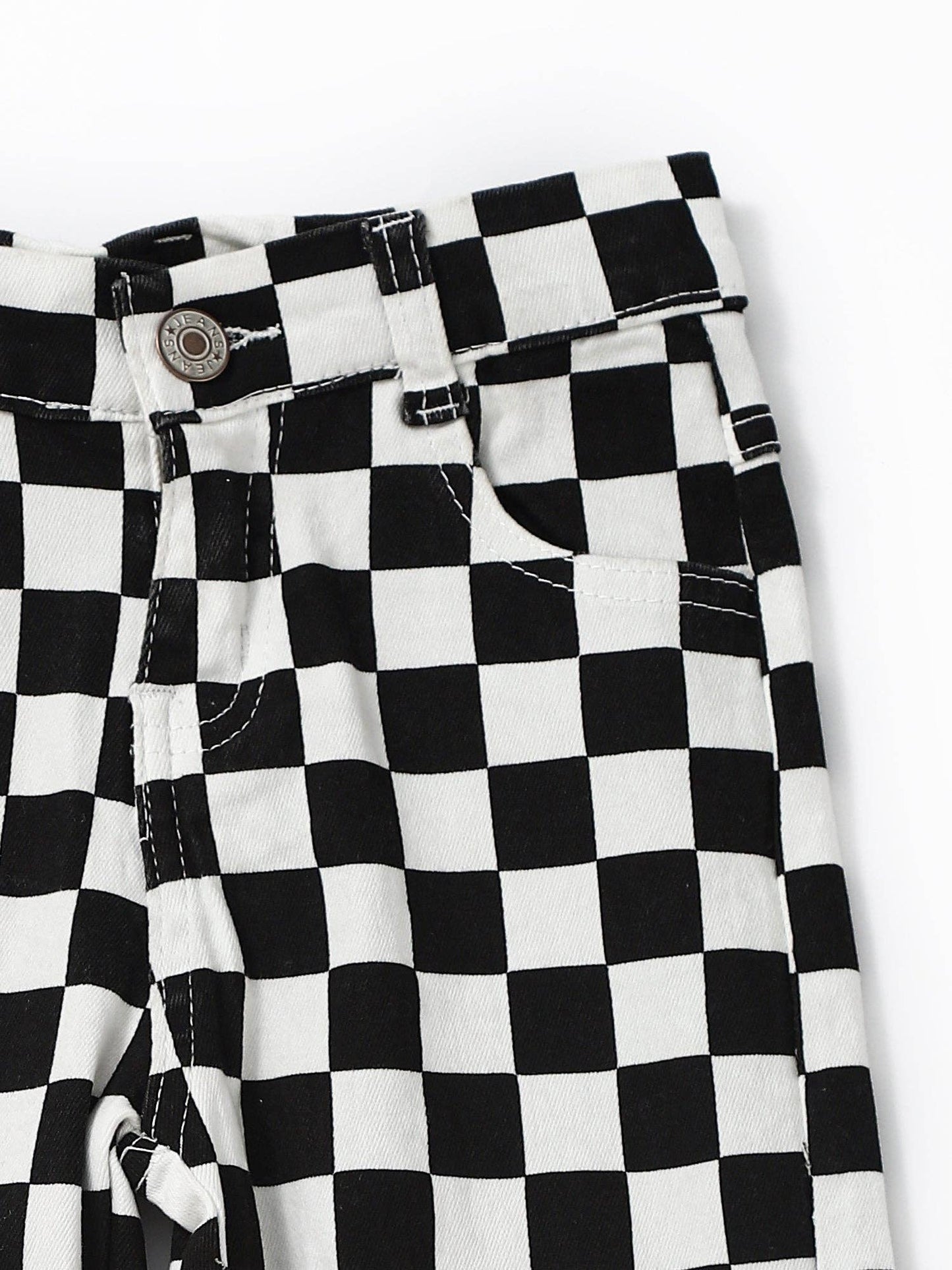 Black & White Checkered Jeans