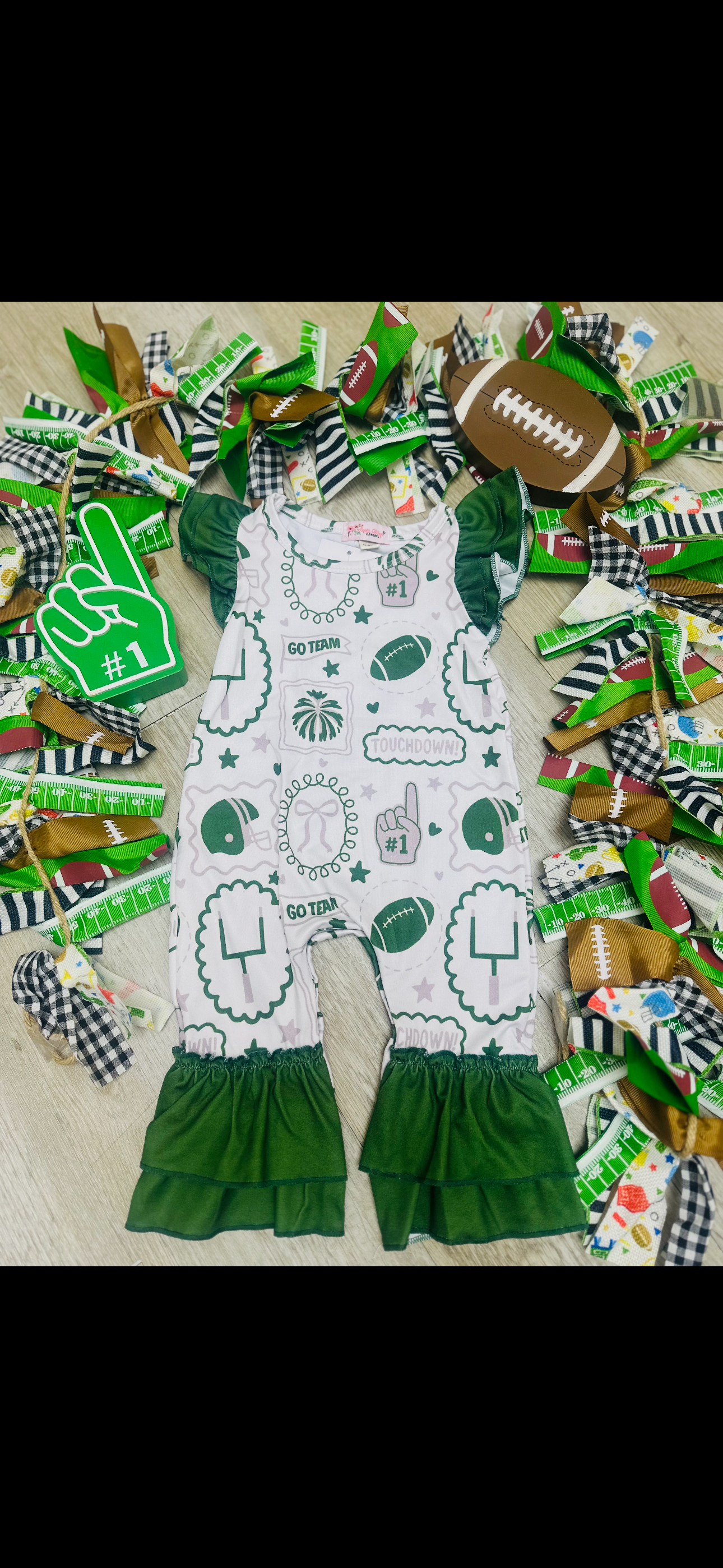 Green go team romper