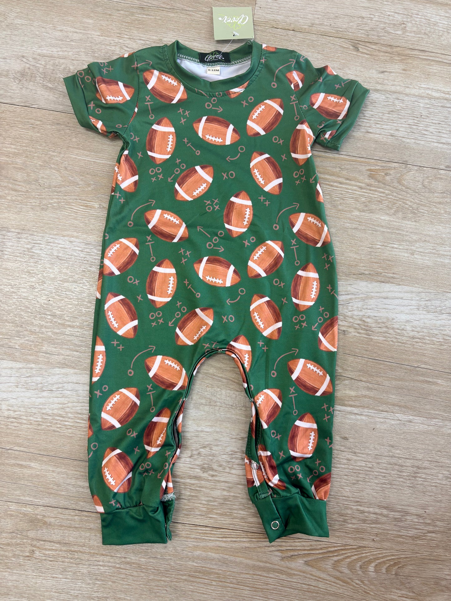 Green Football Romper