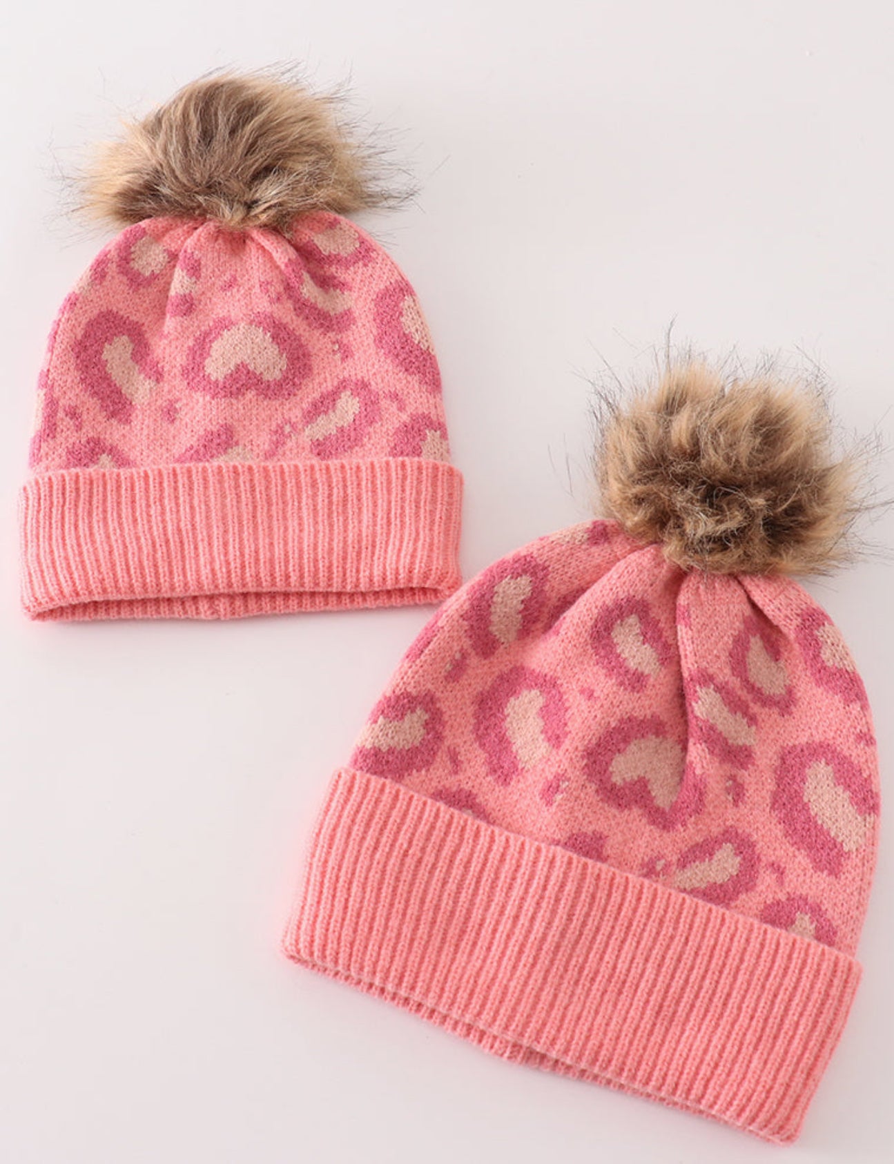 Pom Pom Leopard Beanie