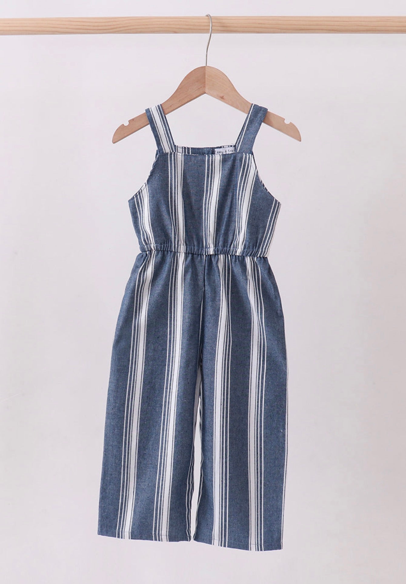 Navy Stripe Linen Jump suit