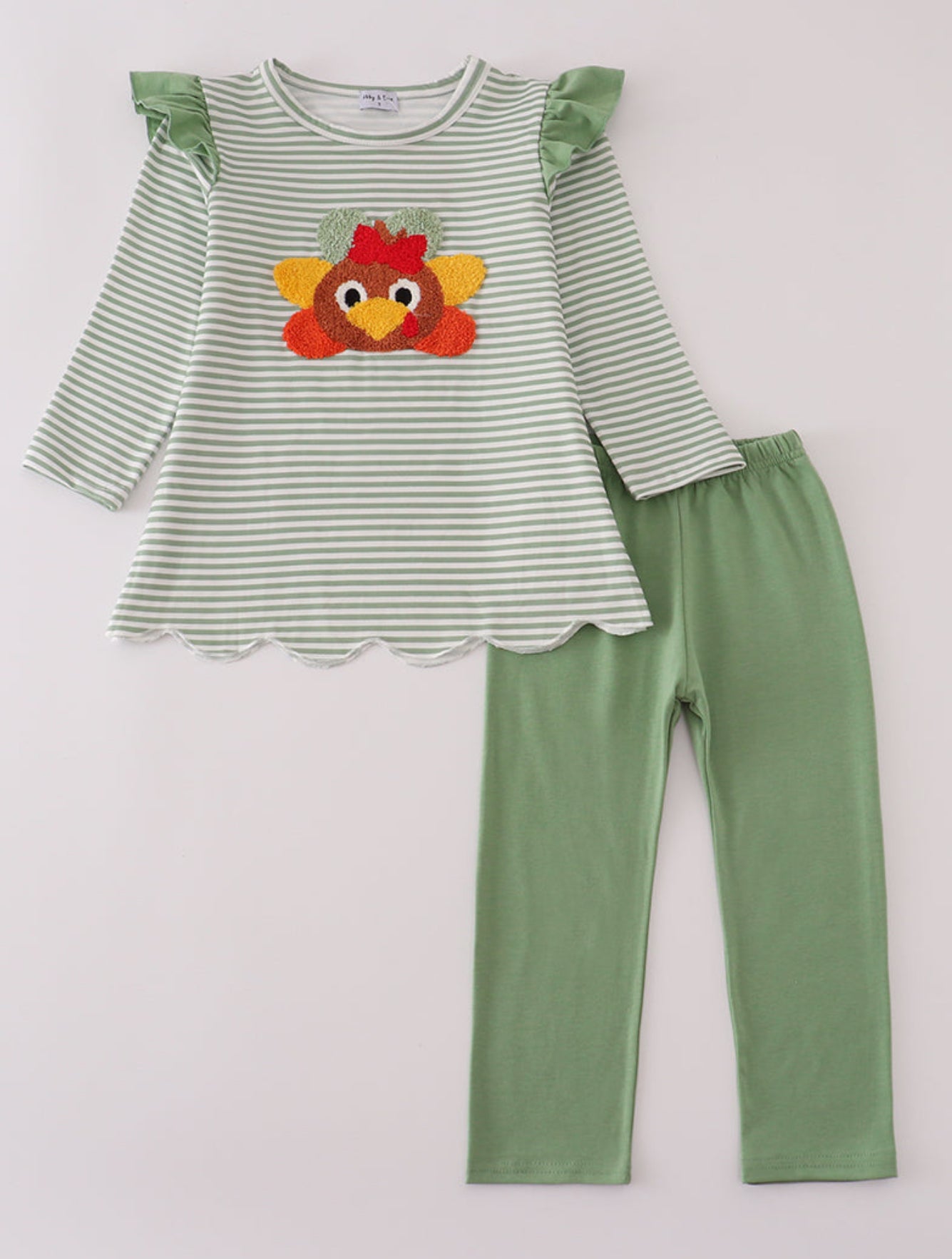 Green turkey stripe stripe shirt