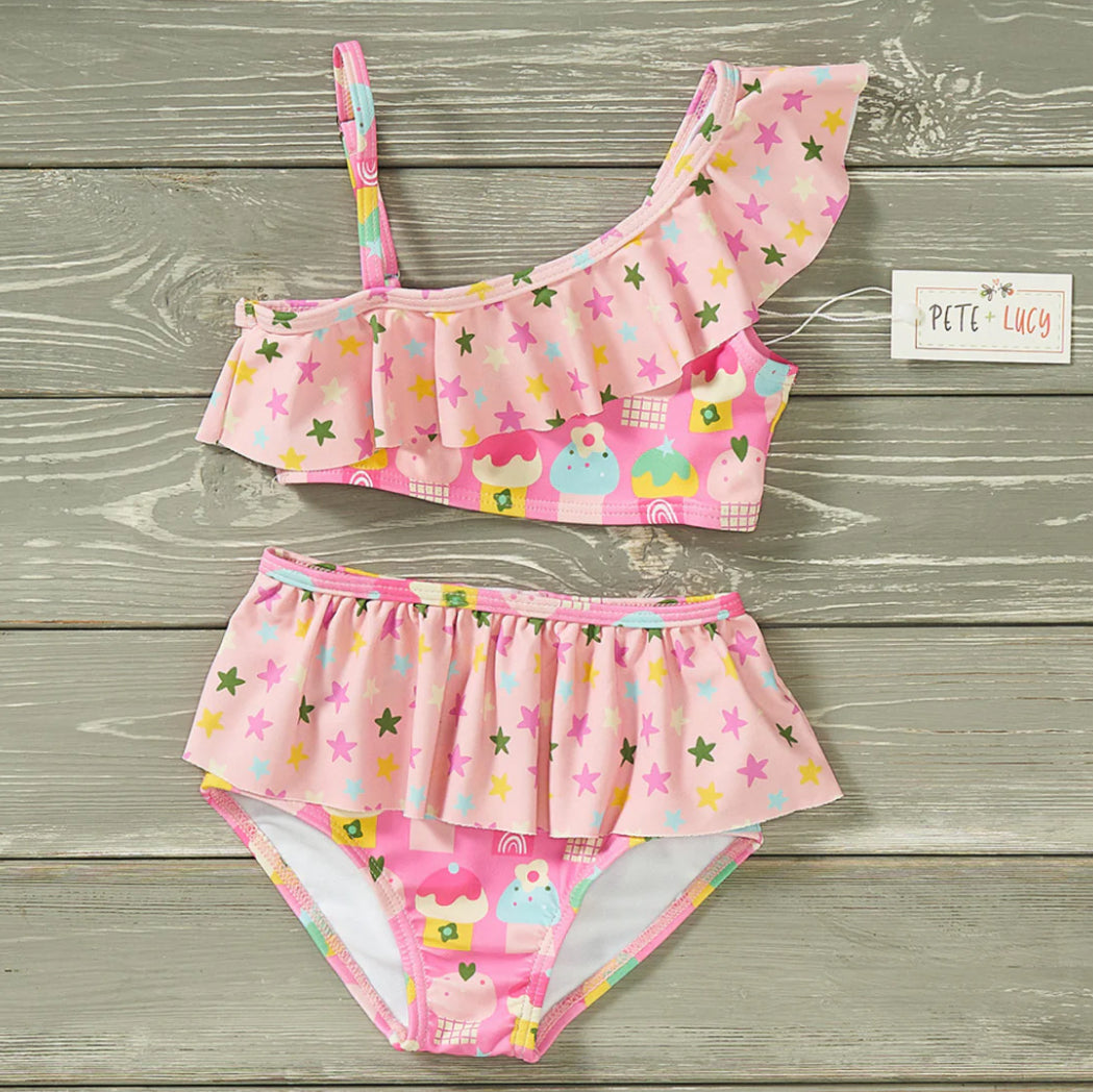 Two-piece ice cream swim suit