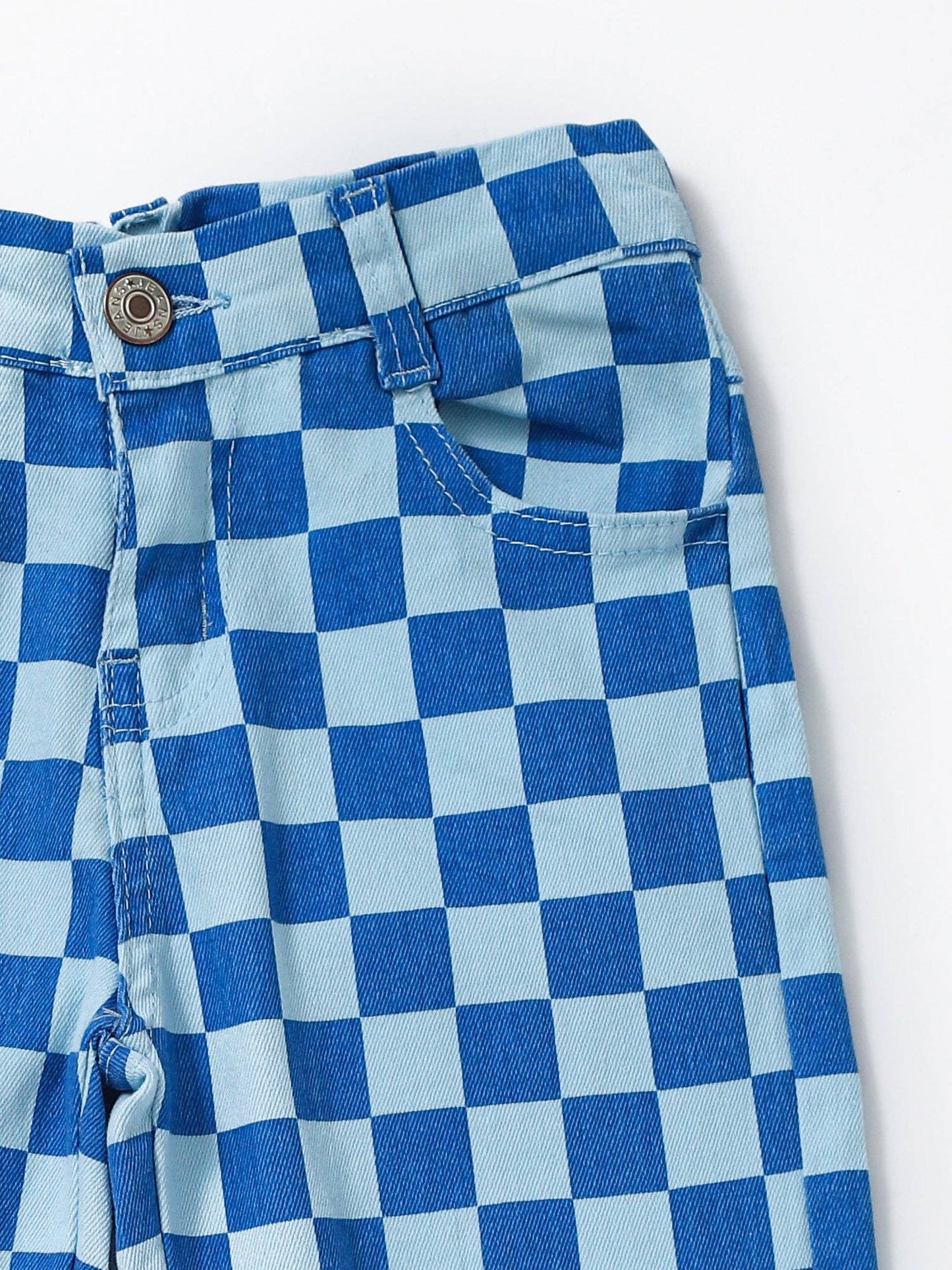 Blue Checkered Jeans