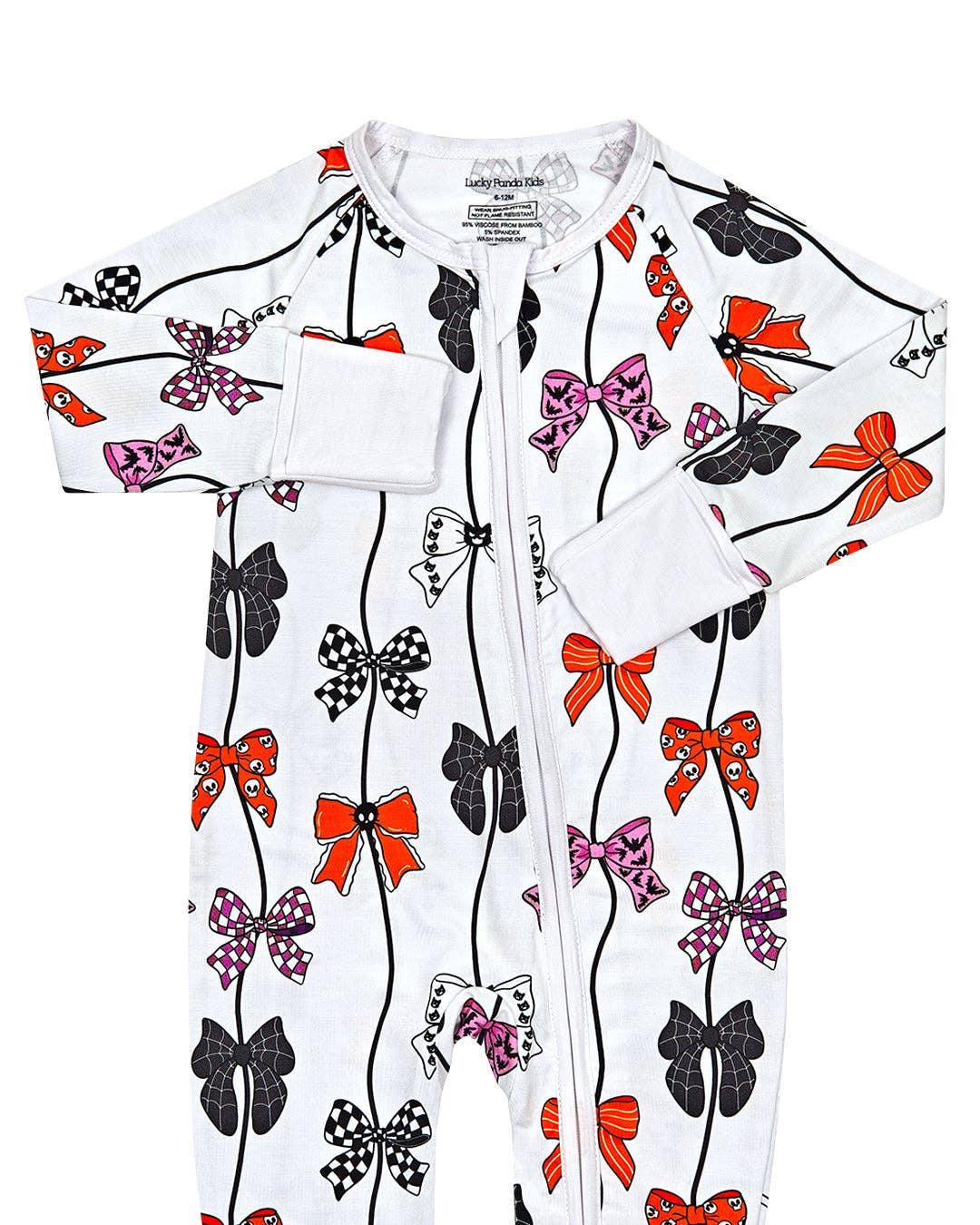 Halloween Bamboo Baby Zip Romper | Spooky Bows