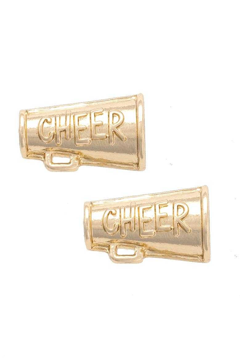 Cheer Stud Earrings in Shiny Gold