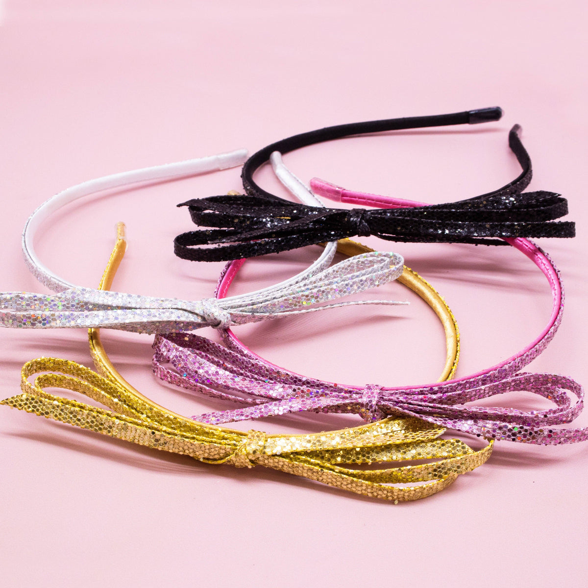 Bow Headband - Kids Thin Metallic Hair Bands