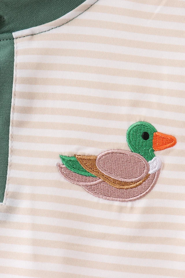 Brown Stripe Mallard Top