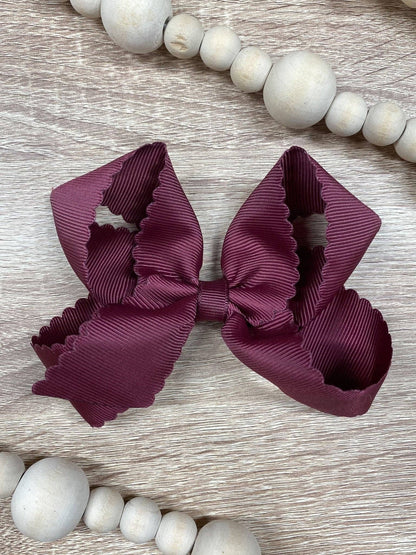 4.5" Classic Scalloped Hair Bow | Headband