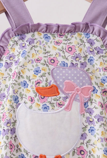 Goose Floral Applique Bubble
