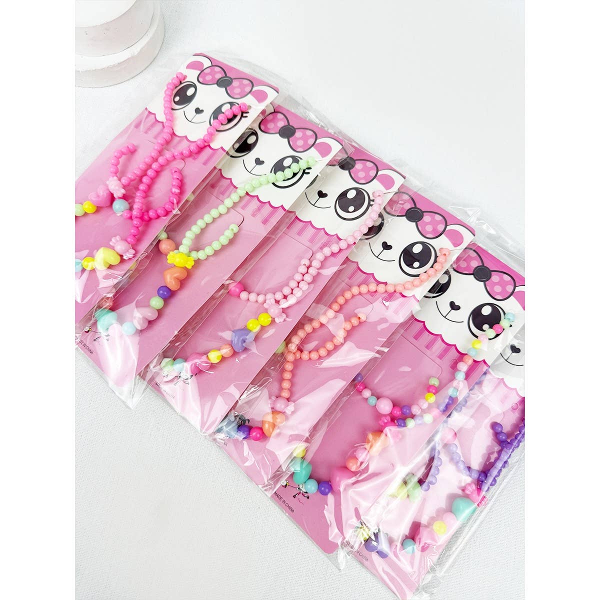 Girls Sweet Heart Necklace and Bracelet Set