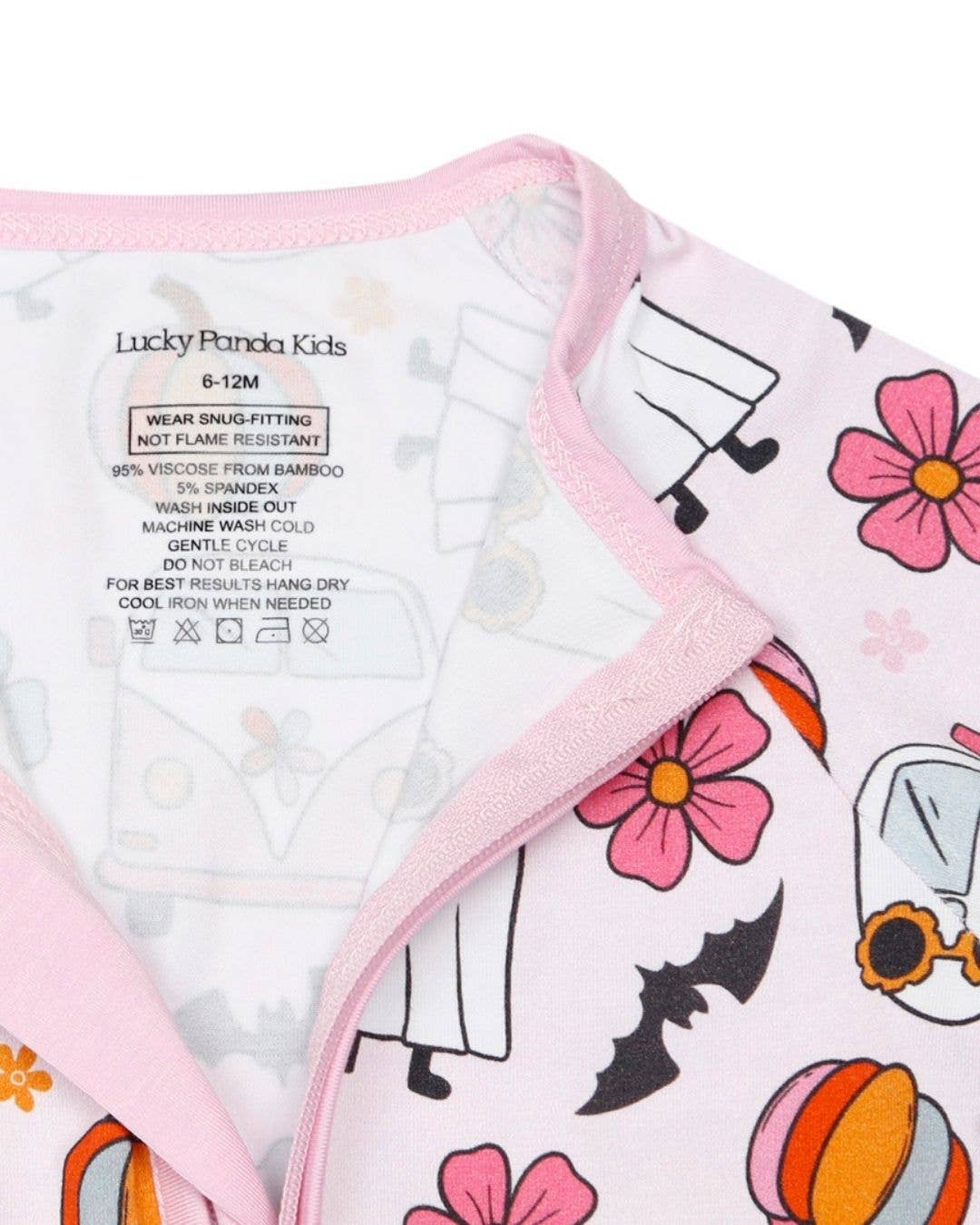 Halloween Bamboo Baby Zip Romper | Retro Ghost