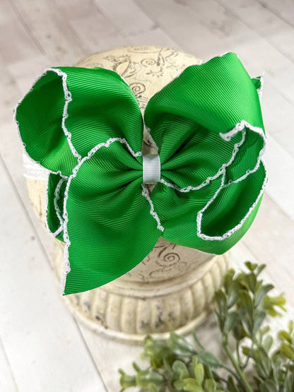 5" Classic Moonstitch Boutique Bows Girls Hair Accessories | Clip