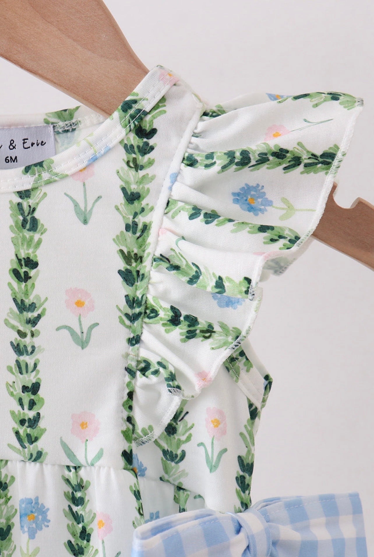 Green Floral Ruffle Bubble
