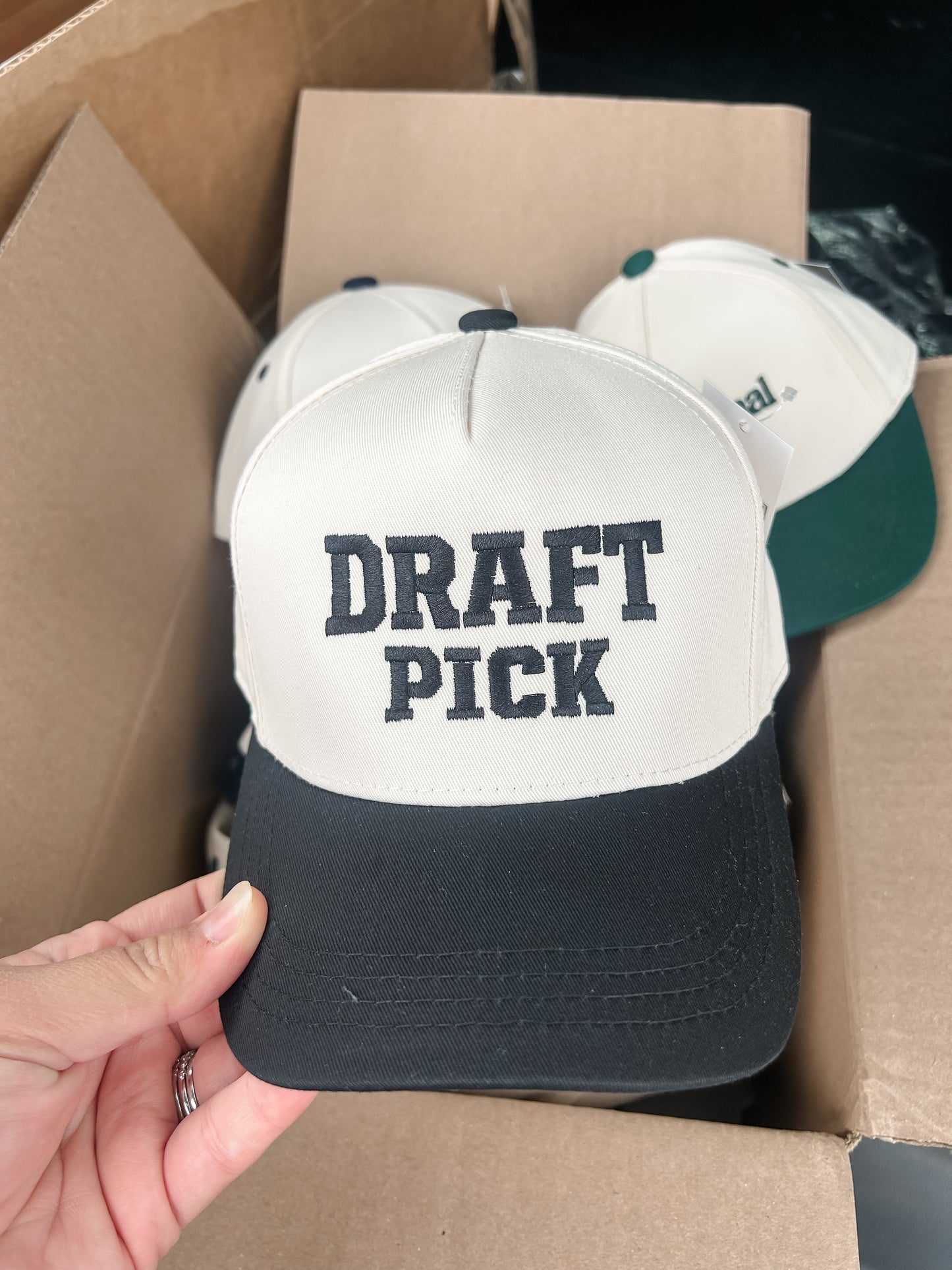 Kid/Baby 2-Tone Cap: Draft Pick - Black/Beige