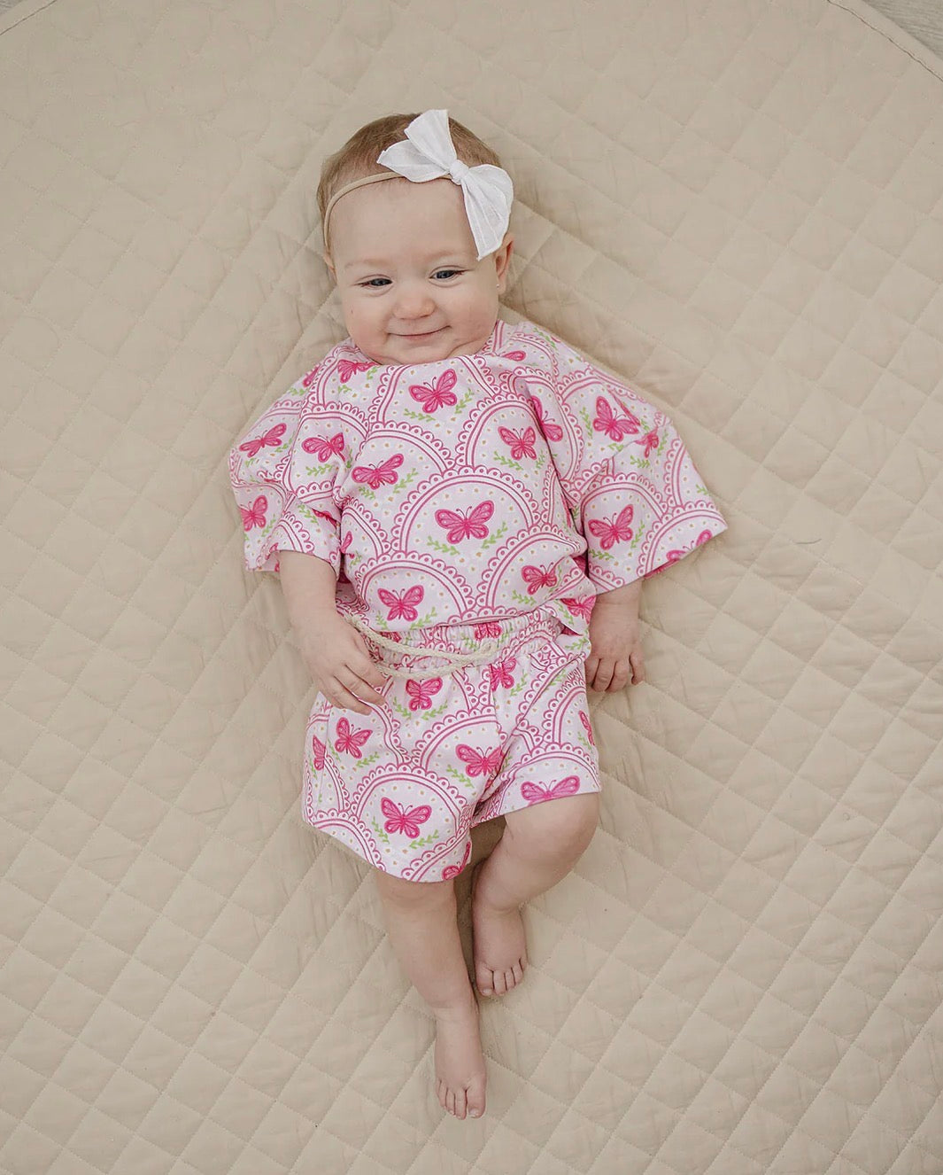 Pink Butterfly Short Set