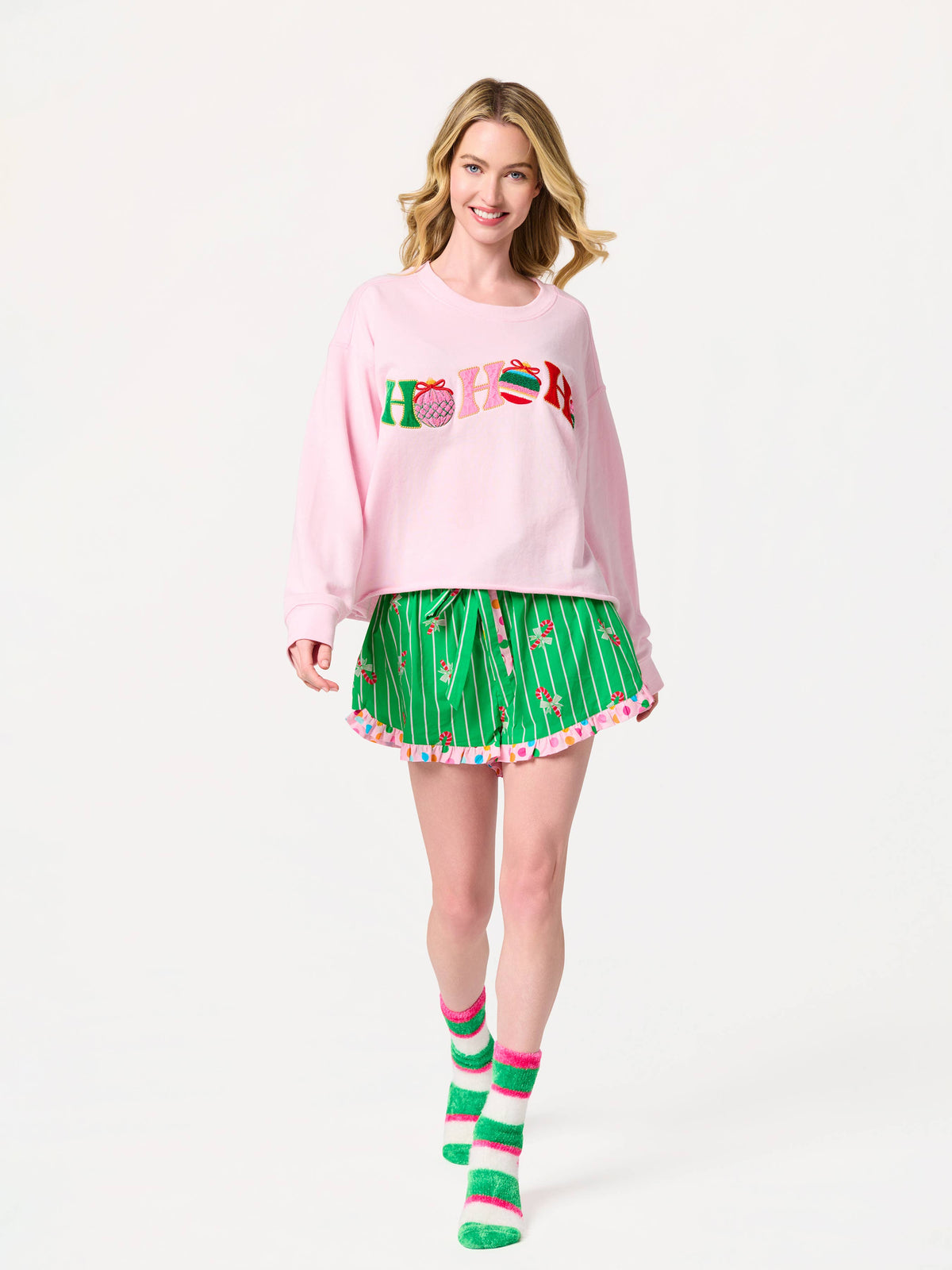 FUZZY STRIPE SOCKS