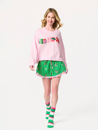 FUZZY STRIPE SOCKS