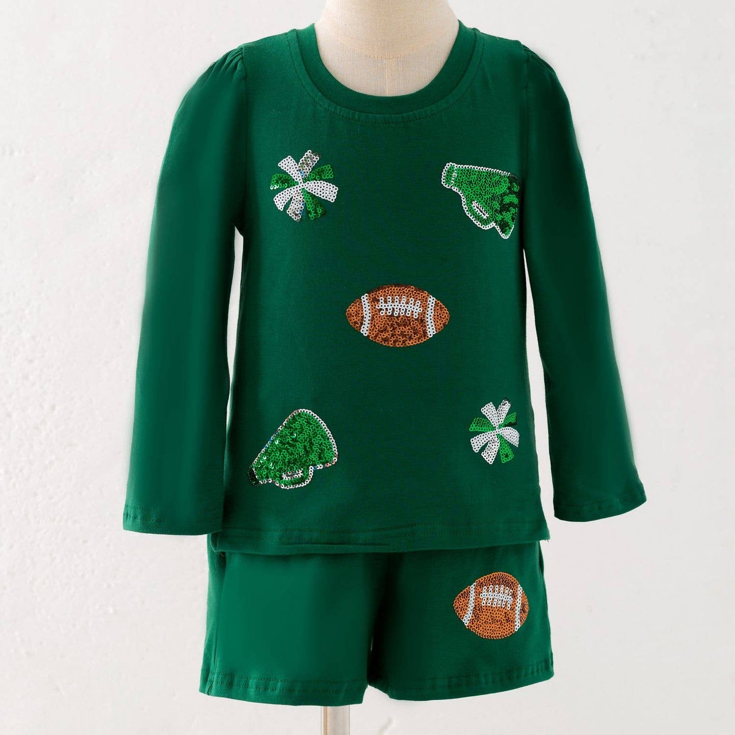 Sparkle Cheer Girls Set-Green game day football