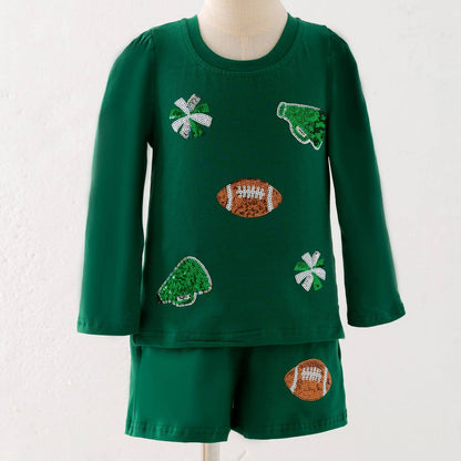 Sparkle Cheer Girls Set-Green game day football