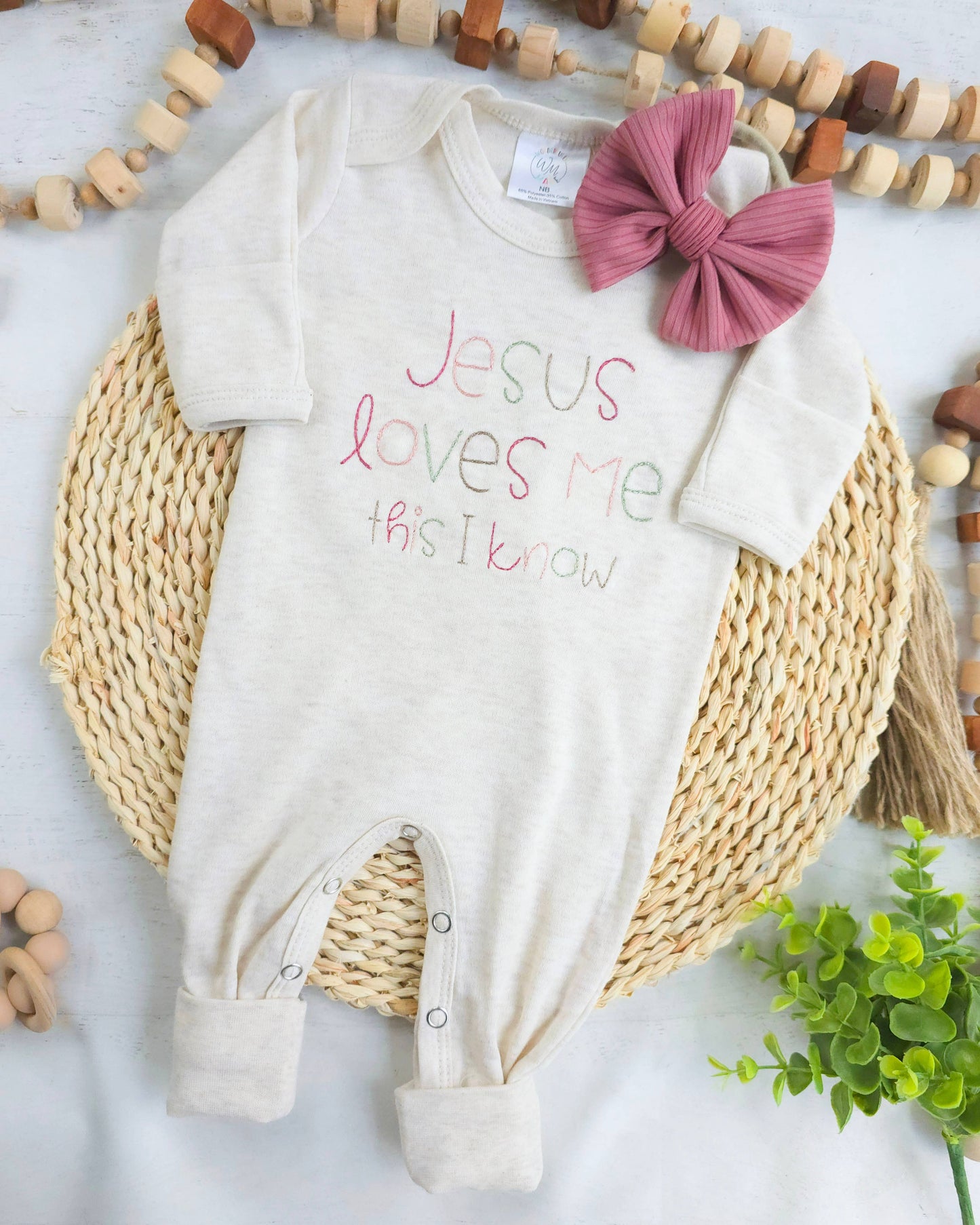 Newborn Baby Romper | Jesus Loves Me (girl)