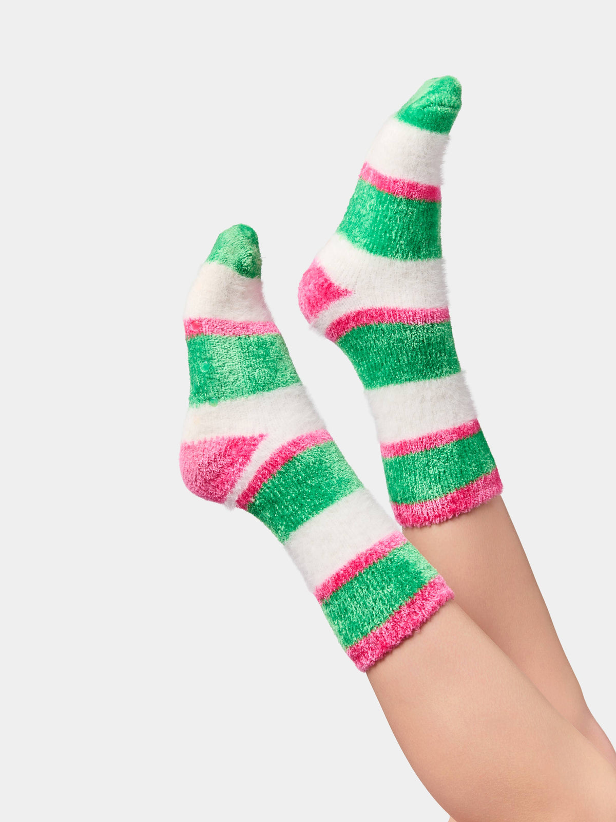 FUZZY STRIPE SOCKS