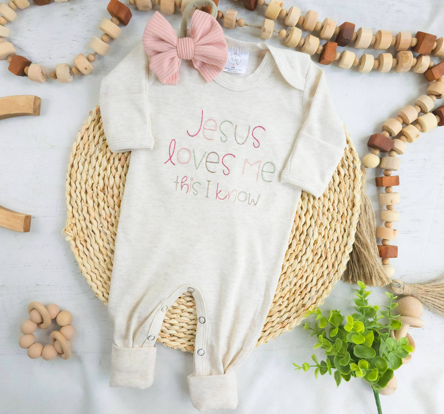 Newborn Baby Romper | Jesus Loves Me (girl)