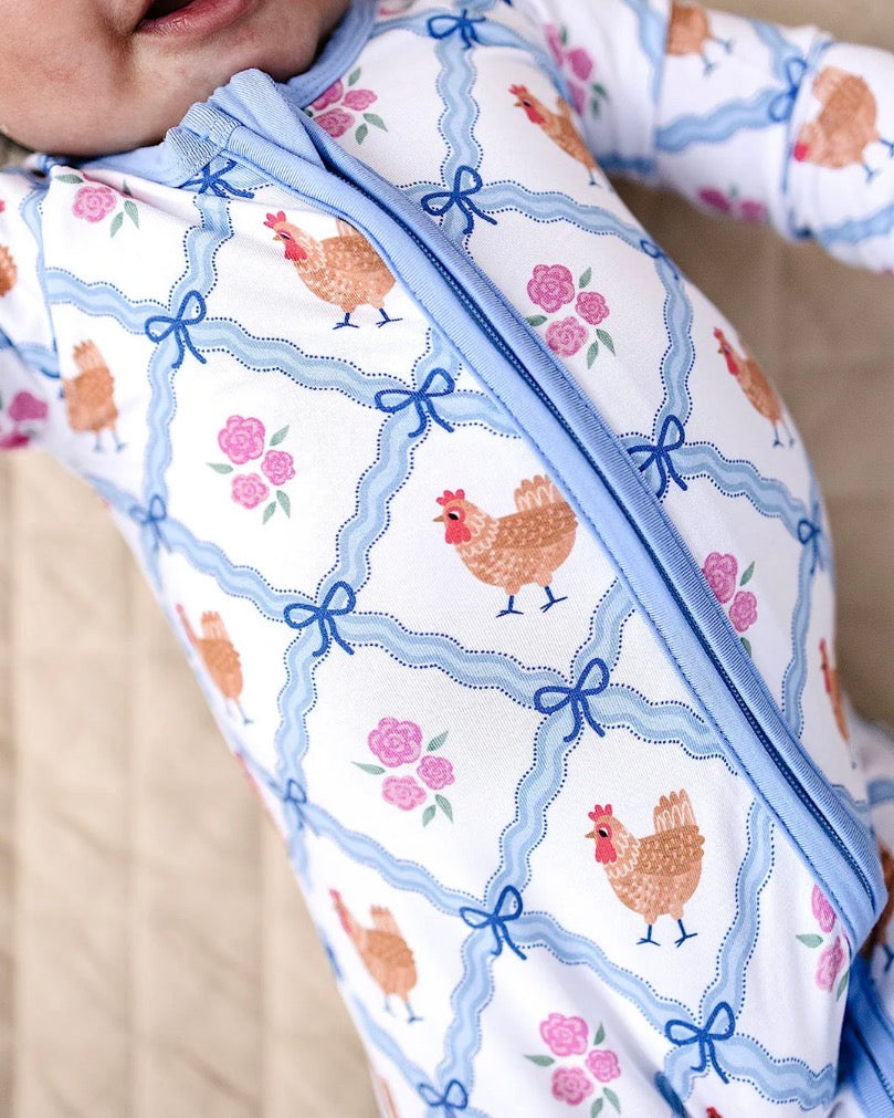 Chicken and Flowers Bamboo PJ’s