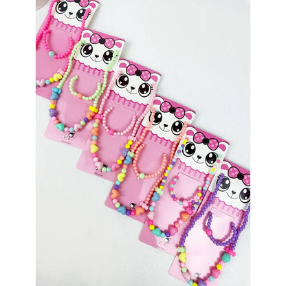 Girls Sweet Heart Necklace and Bracelet Set