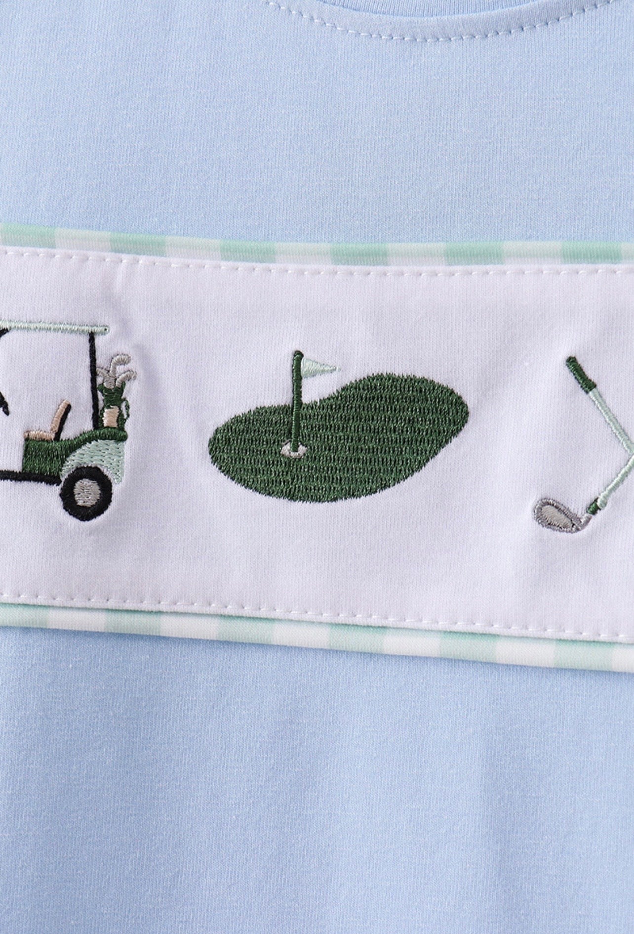 Green Golf Embroidered Ginham Set
