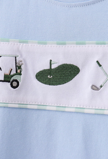 Green Golf Embroidered Ginham Set