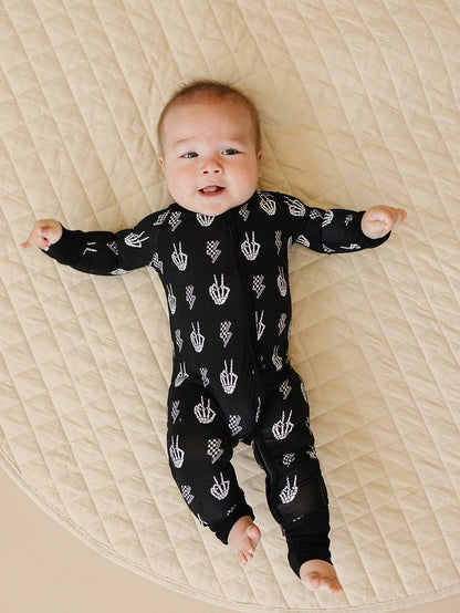 Halloween Bamboo Baby Zip Romper | Skelly Vibes