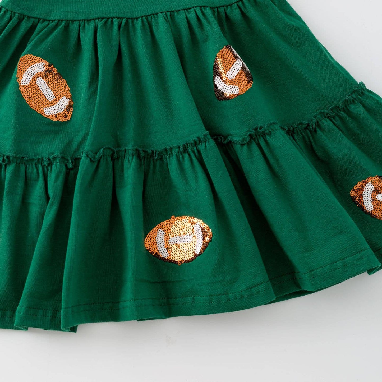 Sequin Football Girls Dress-Green