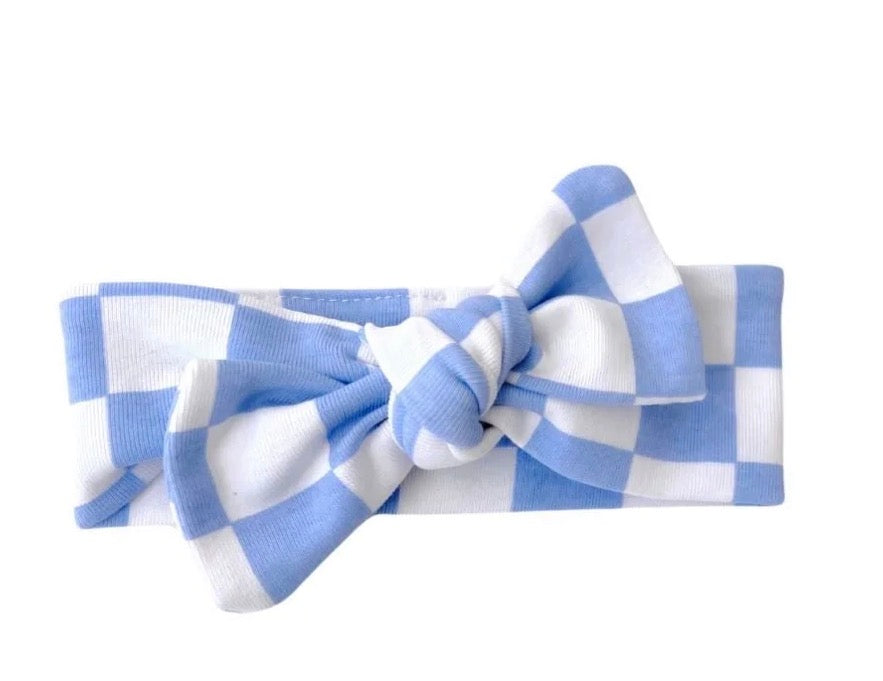 Checkered headband Blue