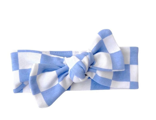 Checkered headband Blue