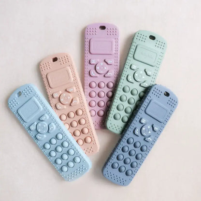 Sensory Popper Teether Phone - Dusty Pink