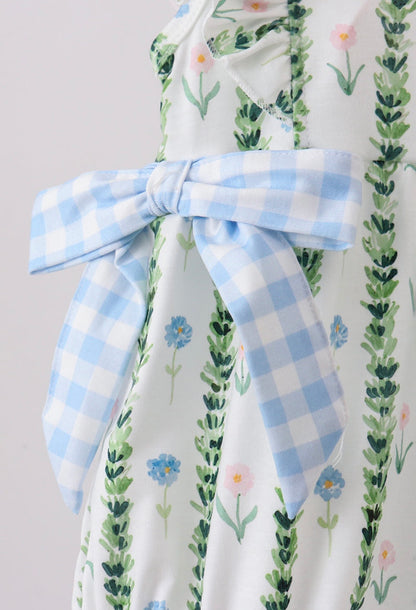 Green Floral Ruffle Bubble