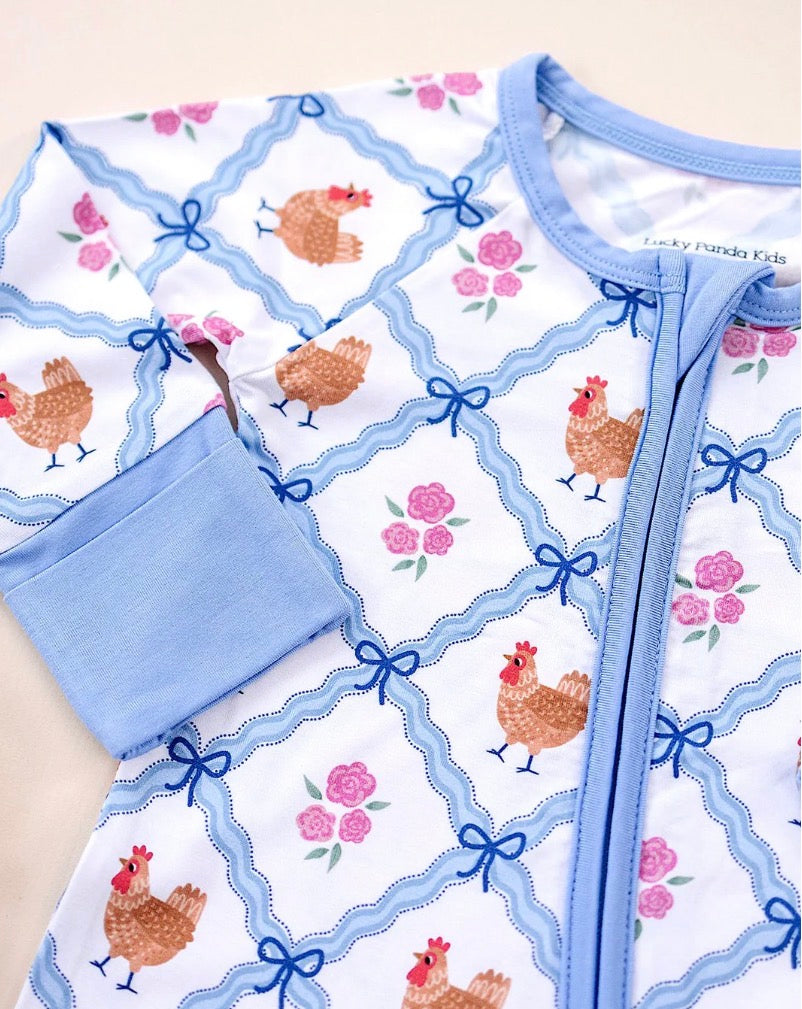 Chicken and Flowers Bamboo PJ’s