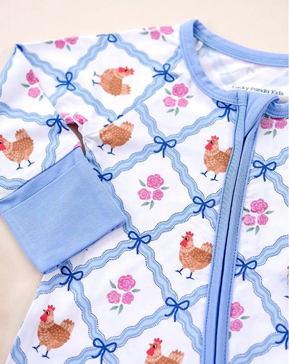 Chicken and Flowers Bamboo PJ’s