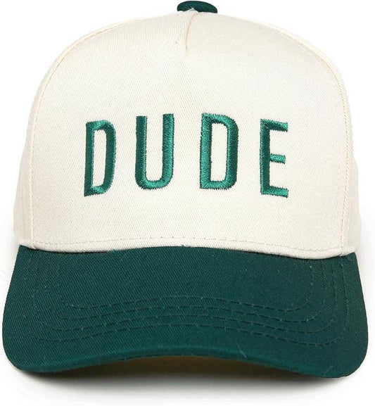 Kids/Baby Two Tone Vintage Cap - Dude (Green/Beige)