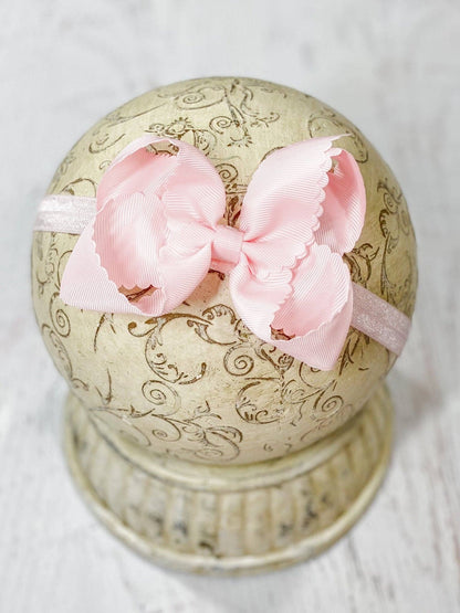 4.5" Classic Scalloped Hair Bow | Headband