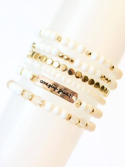 Amazing Grace beaded bracelet set jewelry Christian faith