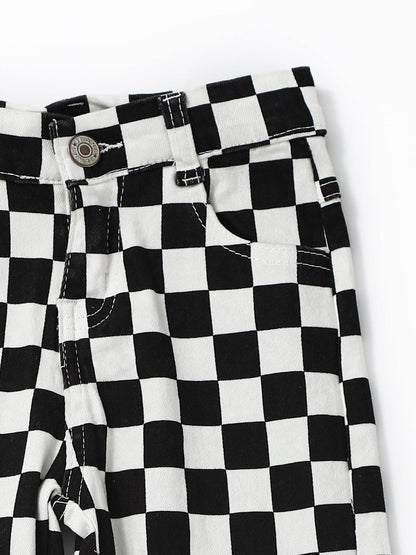 Black & White Checkered Jeans