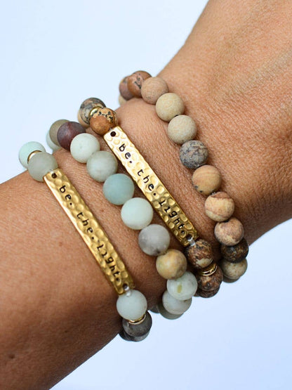 Be The Light Stone stretch bracelet Christian faith jewelry