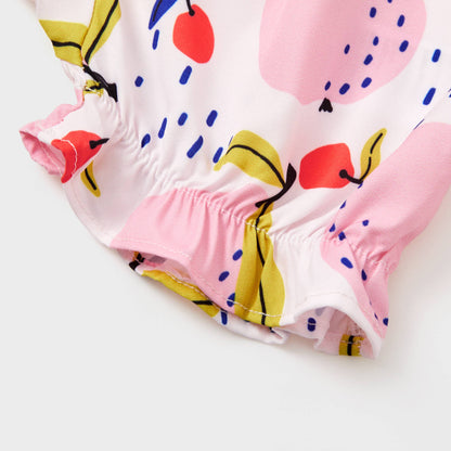 Fruit Print Ruffle Romper