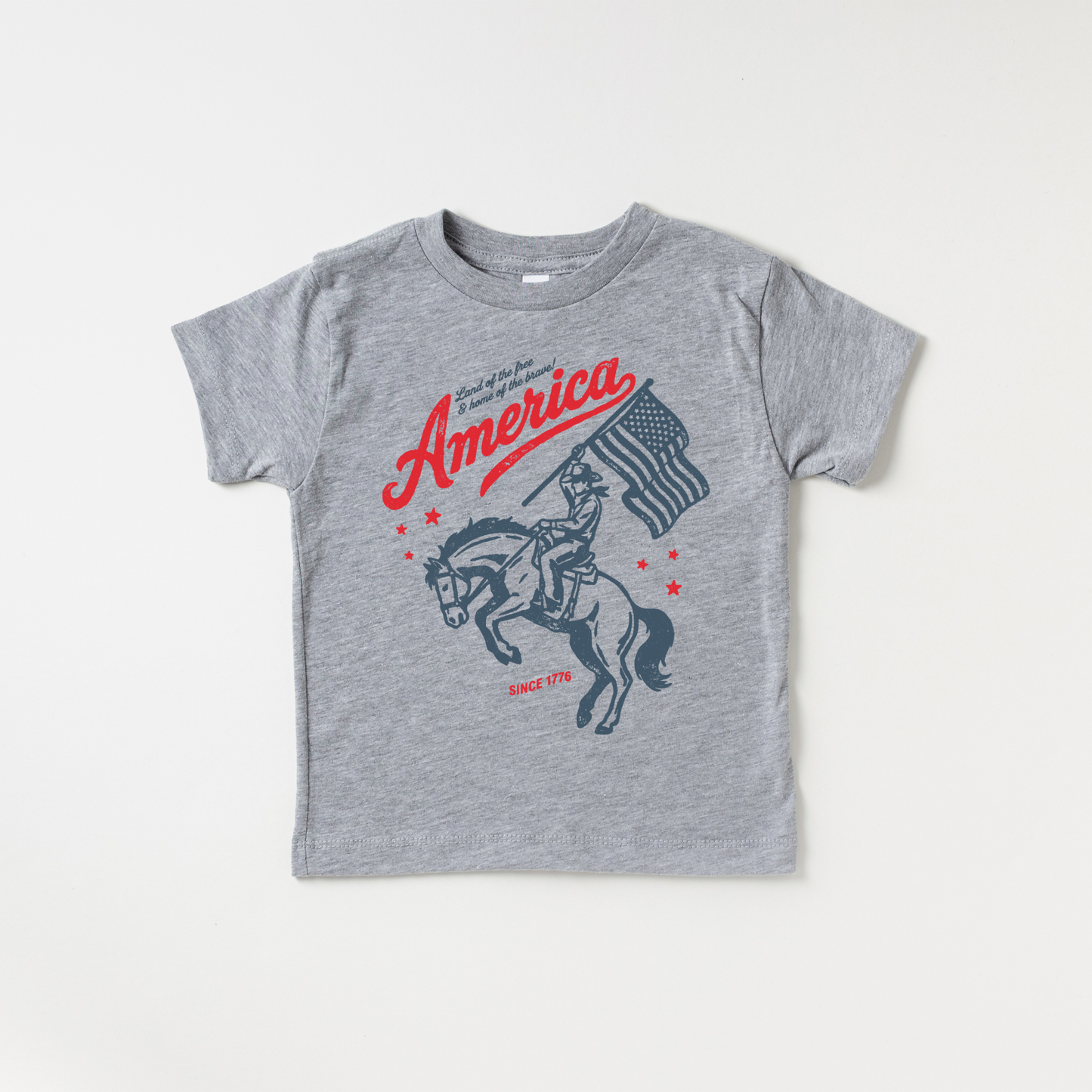 American Cowboy 1776 Flag Boy Freedom 4th  of July Shirt