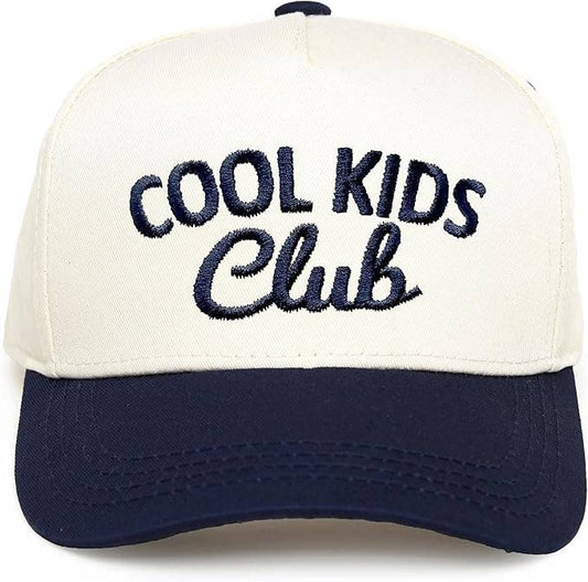 Kids/Baby Two Tone Vintage Cap - Cool Kids Club (Navy/Beige)