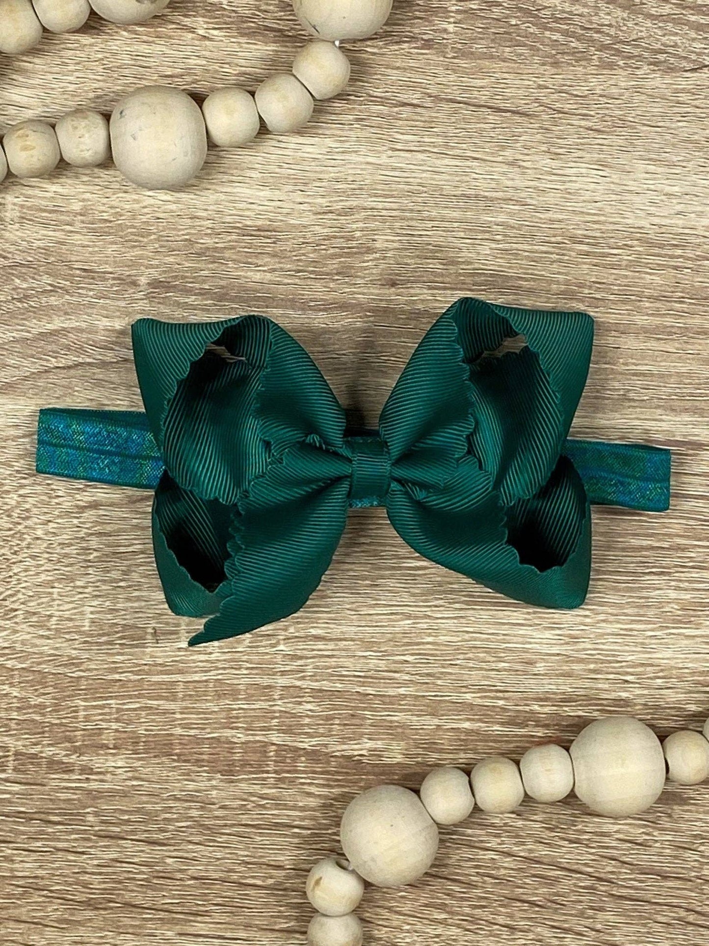 4.5" Classic Scalloped Hair Bow | Headband