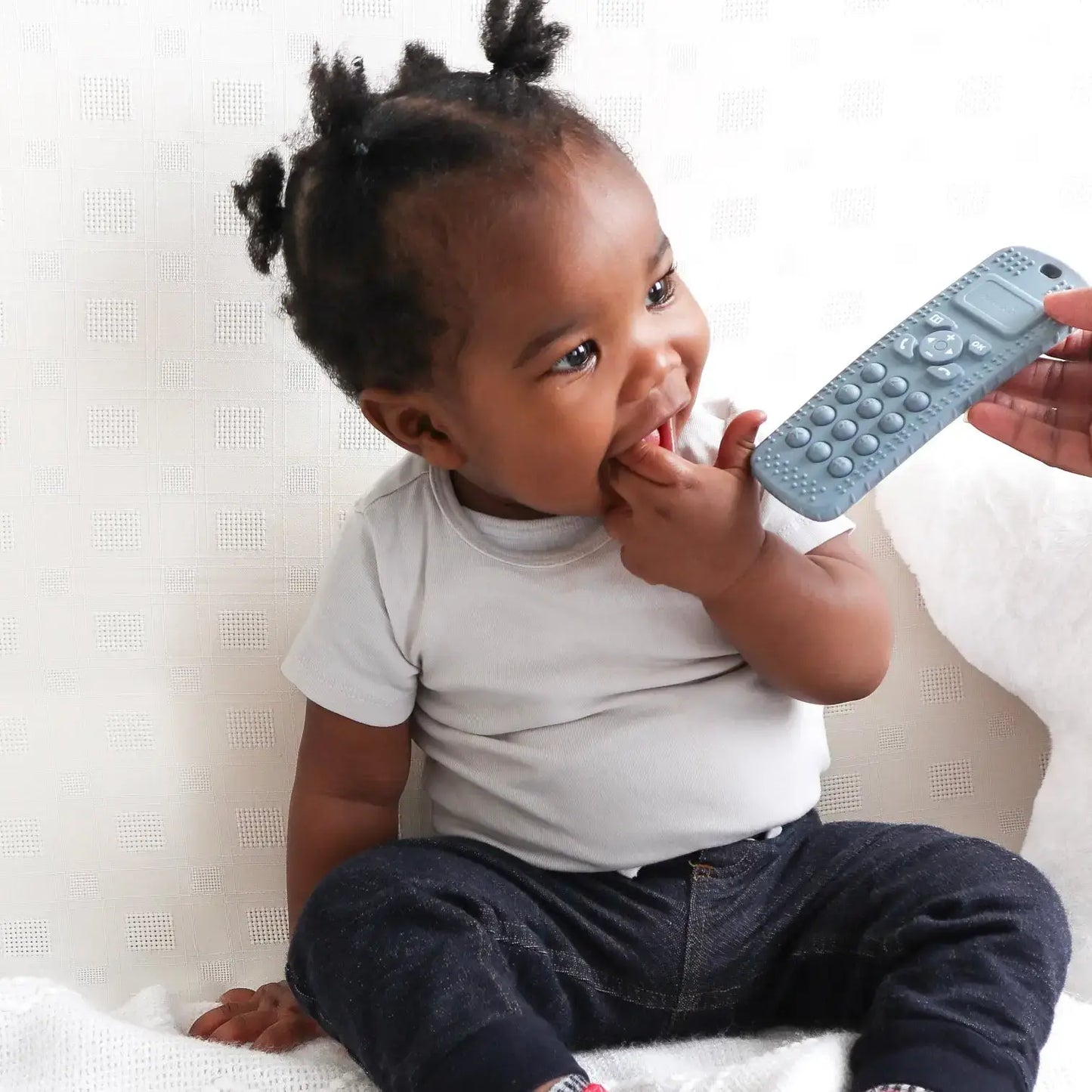 Sensory Popper Teether Phone - Dusty Pink